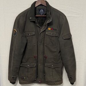 Women's Olive Military Style Jacket with Patches
